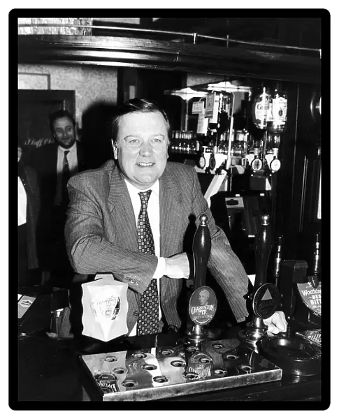 Kenneth Clarke Chancellor of the Exchequer March 1993. Pictured leaning over