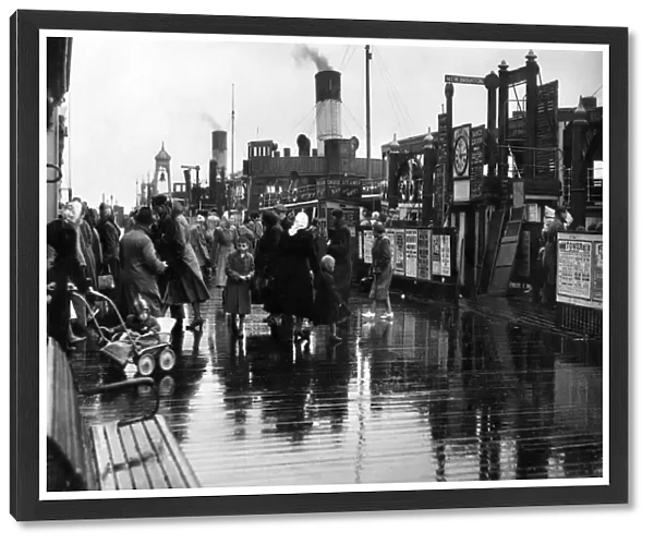 White holidays Liverpool. The ferry boat passengers at Liverpool Landing Stage did not