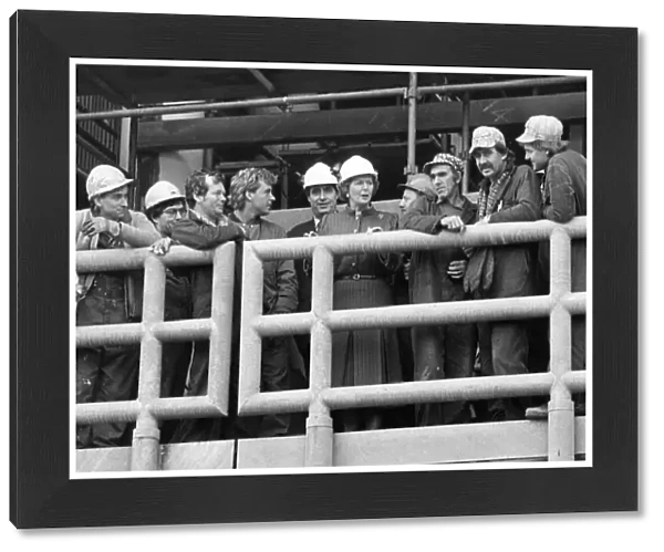Margaret Thatcher visits Press Production Systems yards at Wallsend