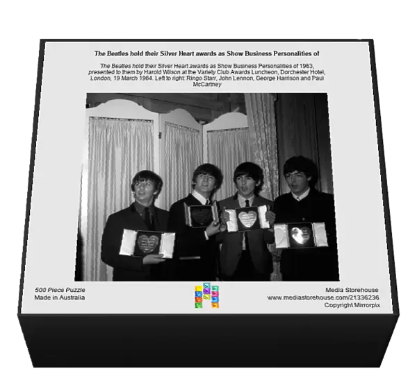 The Beatles hold their Silver Heart awards as Show Business Personalities of
