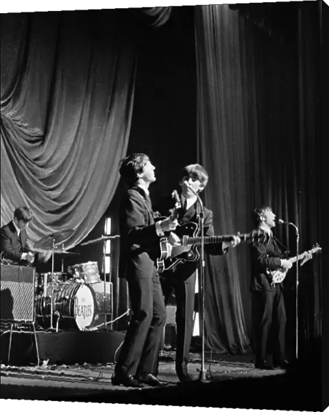 The Beatles performing on stage in Carlisle. 21st November 1963