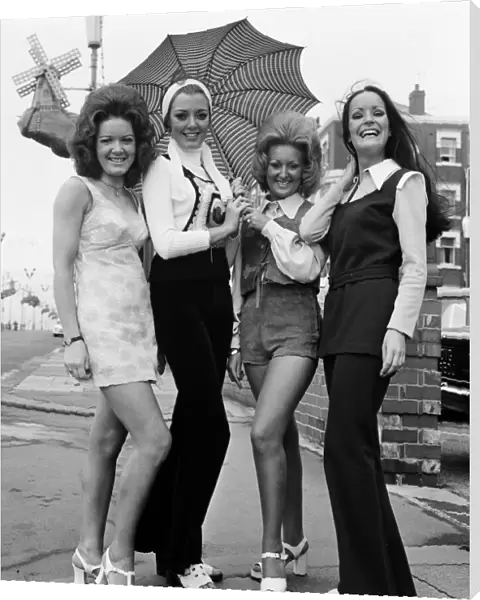 Scots girls competing in the 1972 Miss UK competition. l-r Margeret Stewart