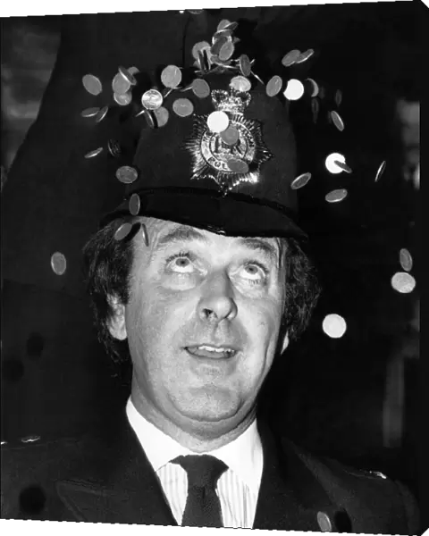 Terry Wogan DJ & TV Presenter dressed up as a copper today to help raise the profile of