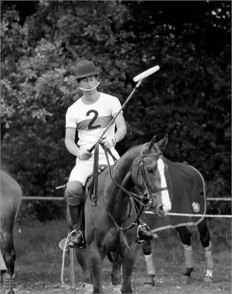 Prince Charles playing polo. June 1977 R77-3369
