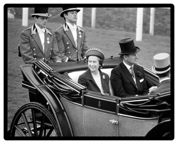 Her majesty Queen Elizabeth II and Prince Philip, Duke of Edinburgh in their carriage at