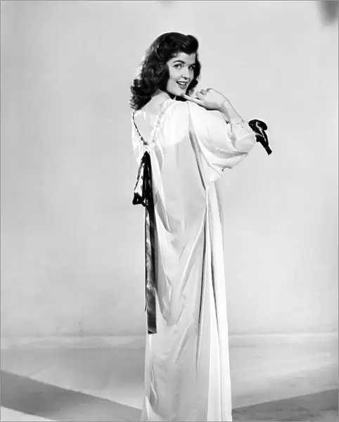 Nightwear: Woman wearing night dress. 1955