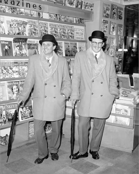 Bowler hatted gentleman paper boys. Tom Hofferton and Stan Stevens. 1966 A569-002