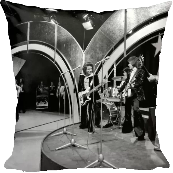 Scenes at BBC studios during the filming of the music television programme Top of