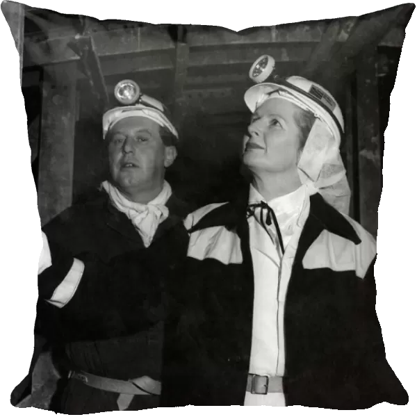 Prime Minister Margaret Thatcher underground At Wistow Mine Site in Selby February