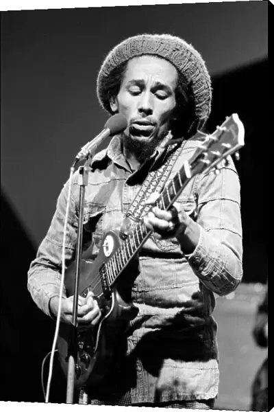 Jamaican singer Bob Marley seen here performing in London