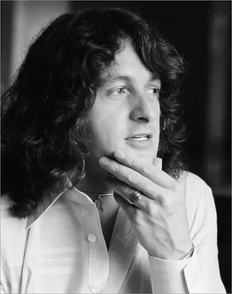 Jon Anderson of progressive rock group Yes at home. 1st July 1977