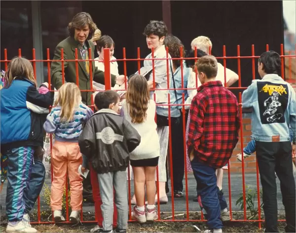 Jimmy Nail was the centre of attraction to the children of Walker as he returned to his