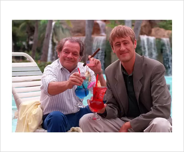 British actor David Jason with fellow actor Nicholas Lyndhurst from the television