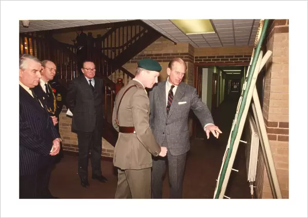 Prince Philip, Duke of Edinburgh, during his visit to the Royal Marines Reserve at Anzio