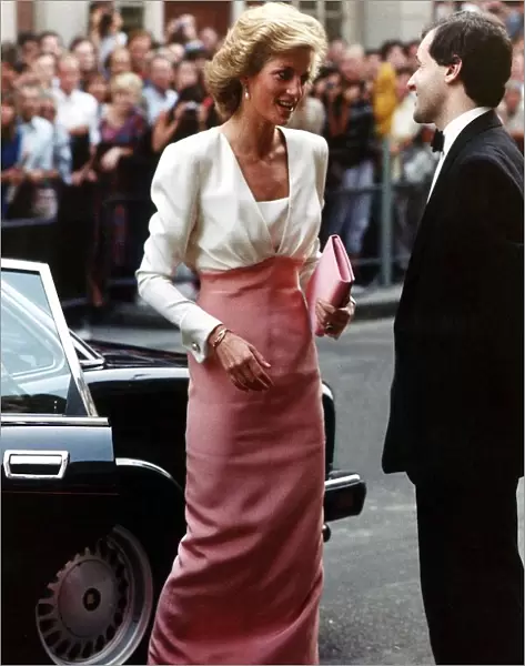 Diana, Princess Of Wales arrives at the Coliseum theatre in St