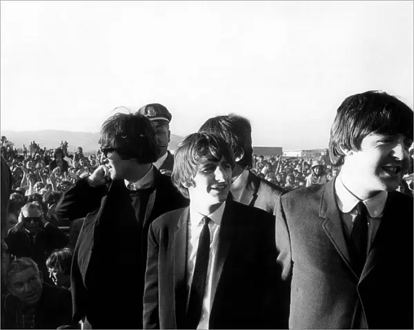 The Beatles - at San francisco Airport - Aug 1964 John Lennon, Paul McCartney