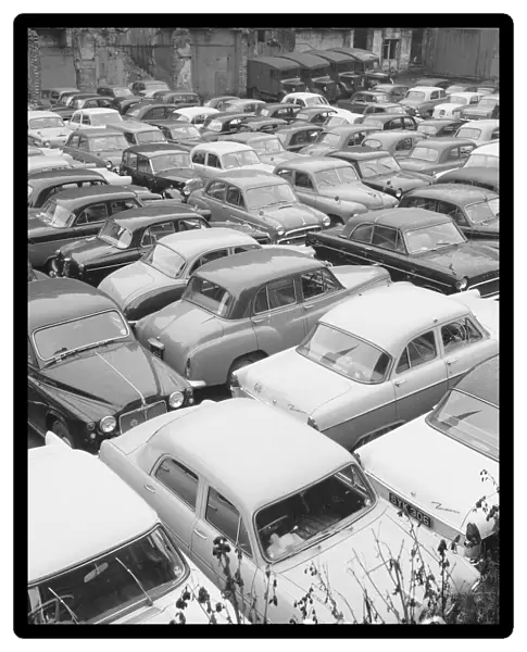 NCP car park on a bomb site in the City of London circa 1963
