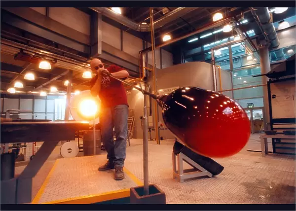The first day of glass blowing at the Nationa Glass Centre, Sunderland in June 1998
