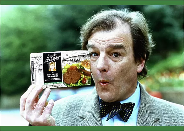 Keith Floyd Television Chef with Frozen food packet May 1991 Local Caption