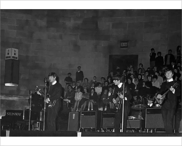 The Beatles performing on stage at a Sheffield concert 2nd November 1963