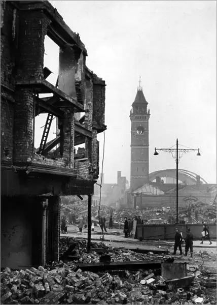 Broadgate, Coventry, shortly after the Blitz of November 14th 1940