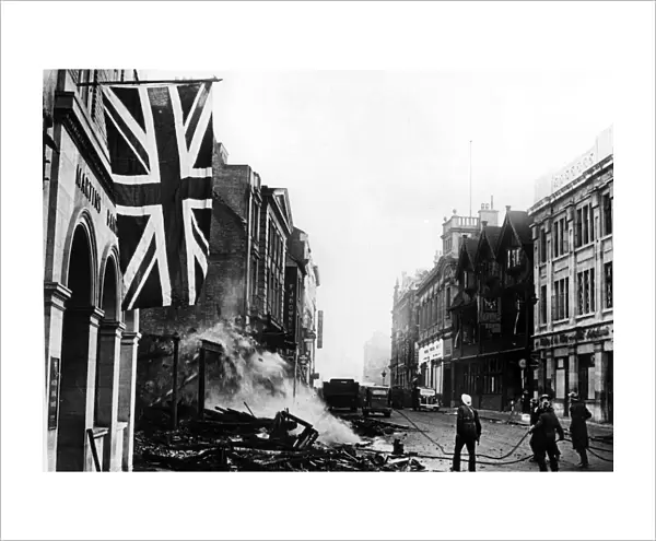 High Street, Coventry. This image is believed to have been taken shortly after the Blitz