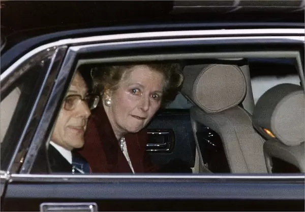 Margaret Thatcher leaving No. 10 Downing Street for the last time as Prime Minister