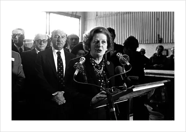 Margaret Thatcher visits the NEI Group at Gateshead in March 1982 to open their new