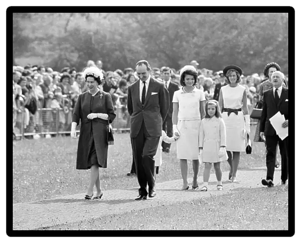 Memorial to President John F. Kennedy is unveiled in Runnymede Berkshire May 1965