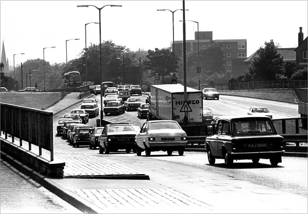 General scenes of traffic scenes in Newcastle - Traffic jams on the Coast Road at Heaton