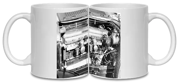 This Bentley six-cylinder engine allows the Speed Six model to go above the 100 m. p. h