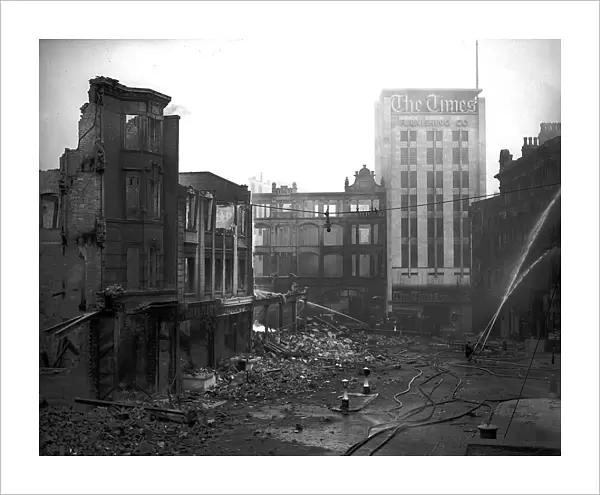 Bomb damage in Birmingham during WW2