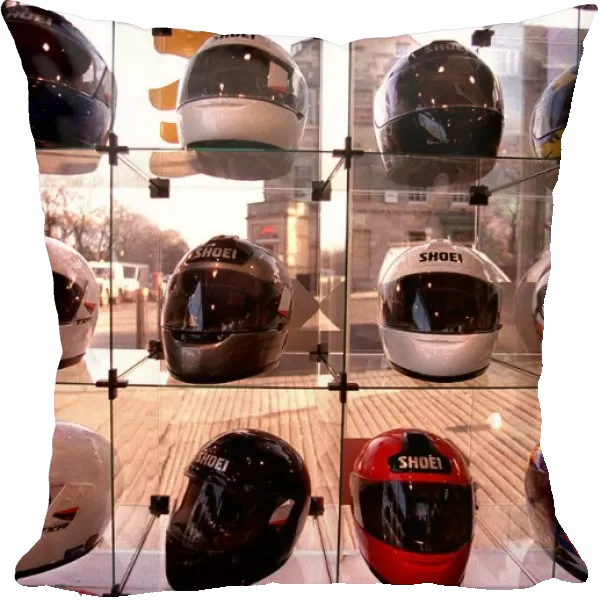 Selecton of motorcycle helmets February 1998