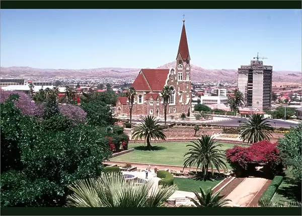 Windhoek in Namibia The old Lutheran Church and gardens msi circa 1980