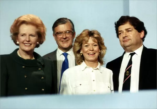 Nigel Lawson Conservative stands with his Therese, Kenneth Baker