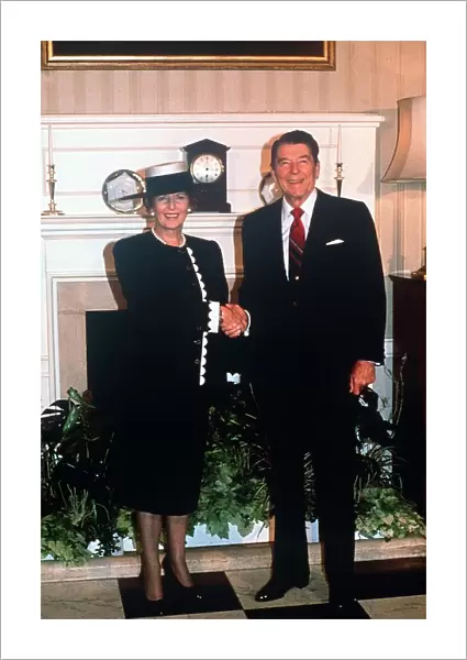 President Ronald Regan June 1988 visit to England with Margaret Thatcher at No