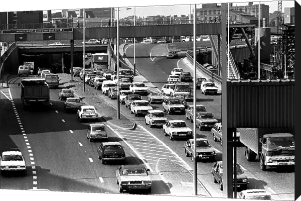 General scenes of traffic scenes in Newcastle - A traffic jam on the Central Motorway