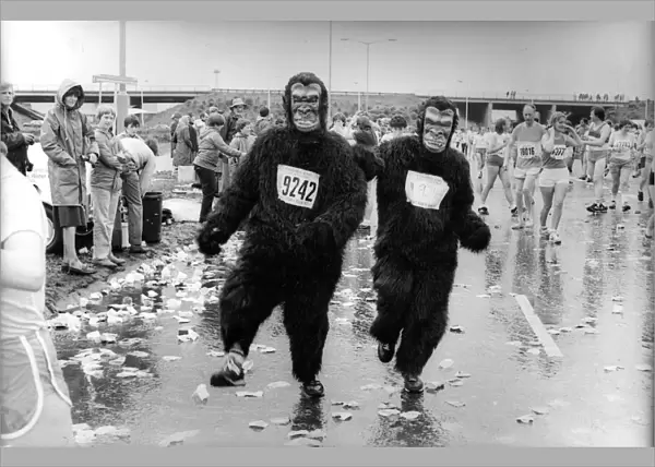 The Great North Run 27 June 1982 - A pair of gorillas monkey about