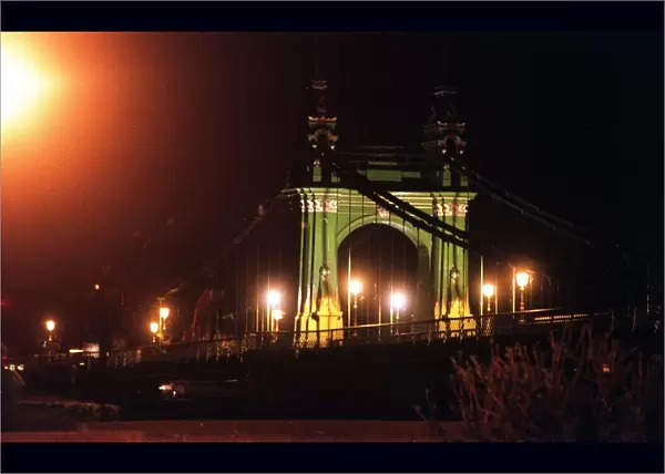 Hammersmith Bridge is one of the bridges crossing the River Thames
