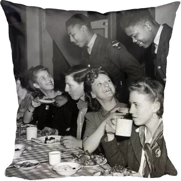 May 1944 WW2 Soldiers from the Jamaican Army Pictured during a social evening as they