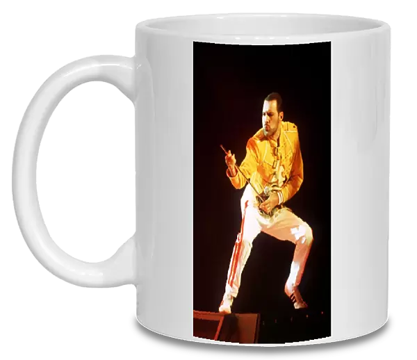 Freddie Mercury on stage with Queen pop group dbase msi 1990s