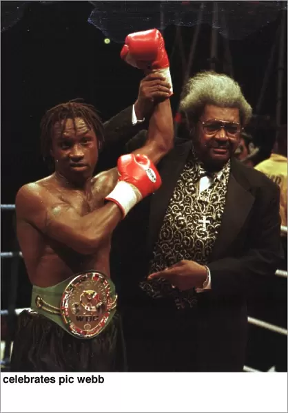 Nigel Benn and Don King after fight against Danny Ray Perez