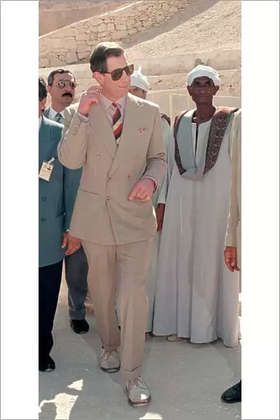 Charles Prince of Wales in Egypt on a visit to Luxor March 1995