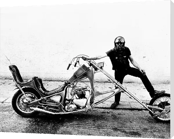 Motor Cycles Misc 12 foot motor bike and owner, 9th September 1983