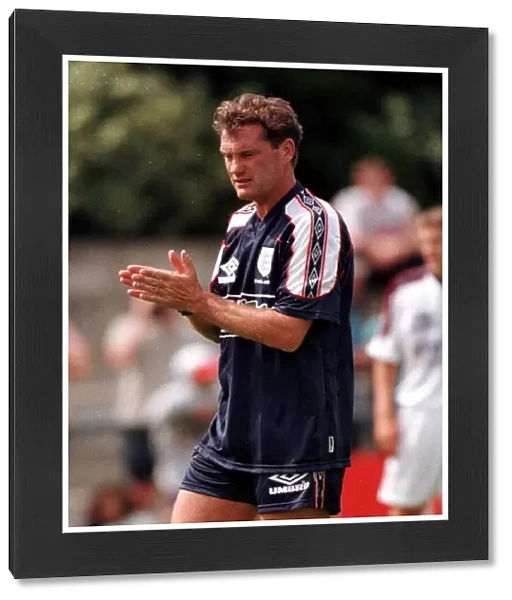 Glenn Hoddle England manager rubs his hands June 1998 during training