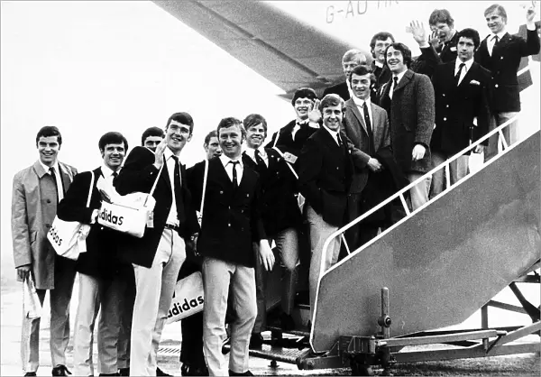 The Aberdeen Football team fly out from Dyce Airport to Hungary to play Honved in