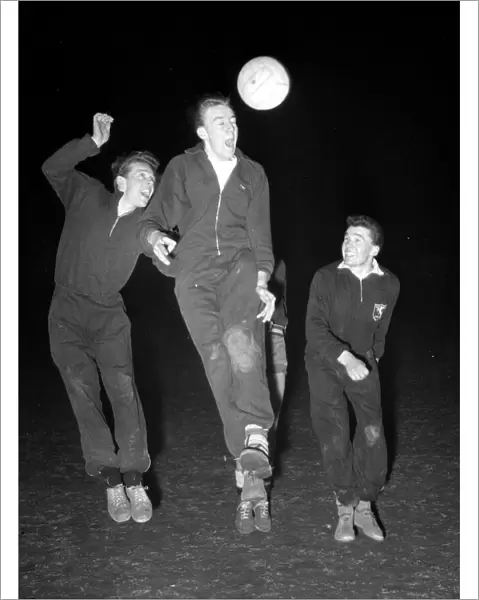 Bexley Heath Colts players in training. March 1956