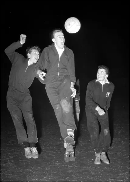 Bexley Heath Colts players in training. March 1956