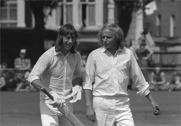 Charlie George football player for Arsenal playing in a charity Cricket match against