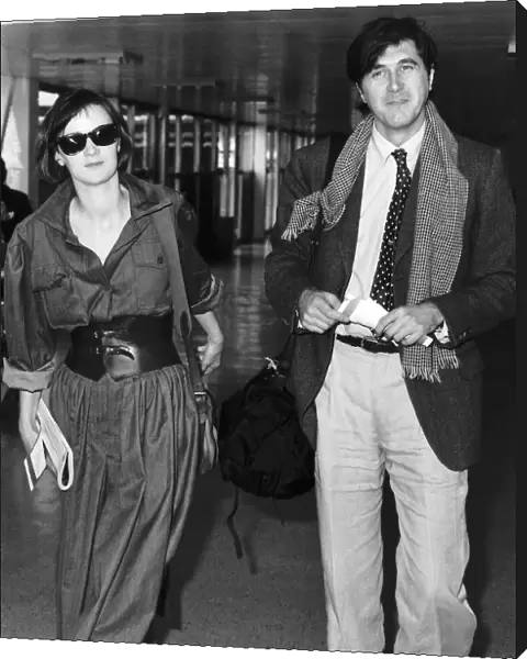 Bryan Ferry Pop Singer With Wife At Heathrow Airport